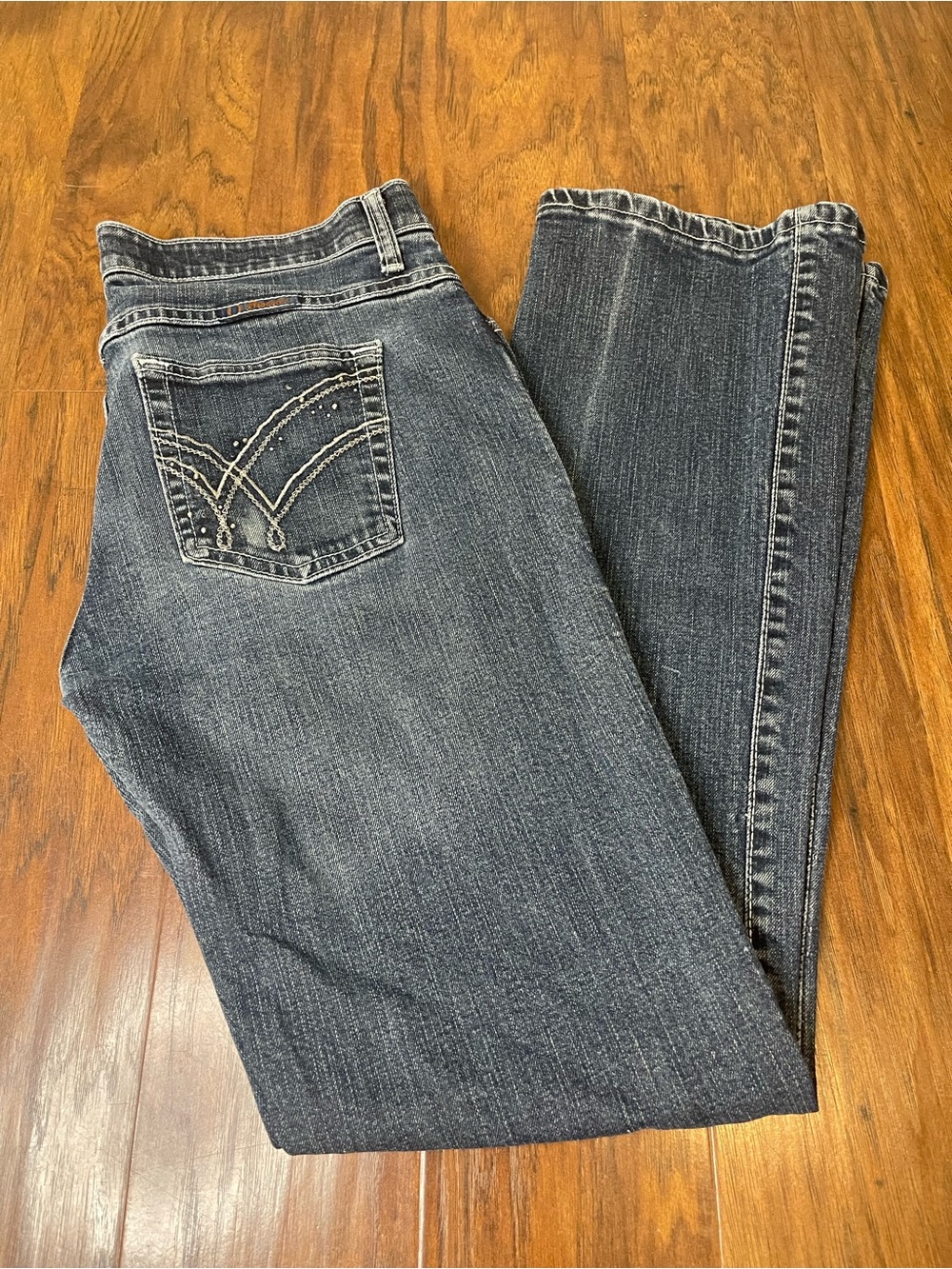 Wrangler Q-Baby Dark Wash Bootcut Denim Jeans Size 7/8 x 32